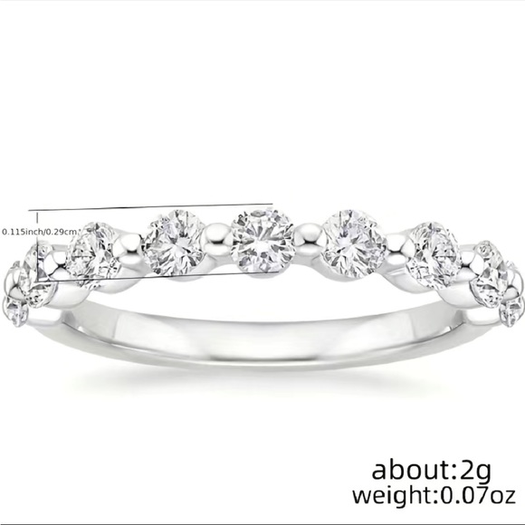 New 925 Silver Gorgeous Zircon Stackable Ring - Picture 2 of 5
